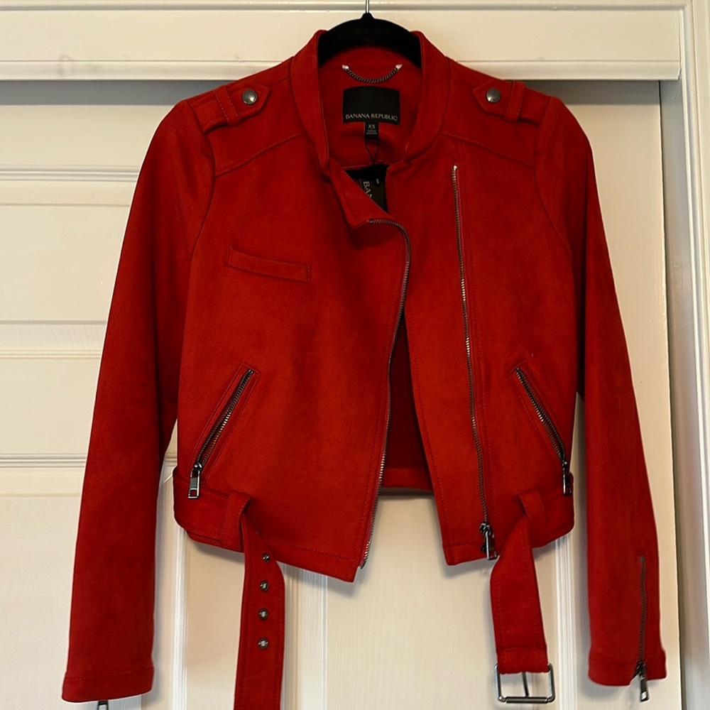 Red Banana Republic Vegan Leather Jacket